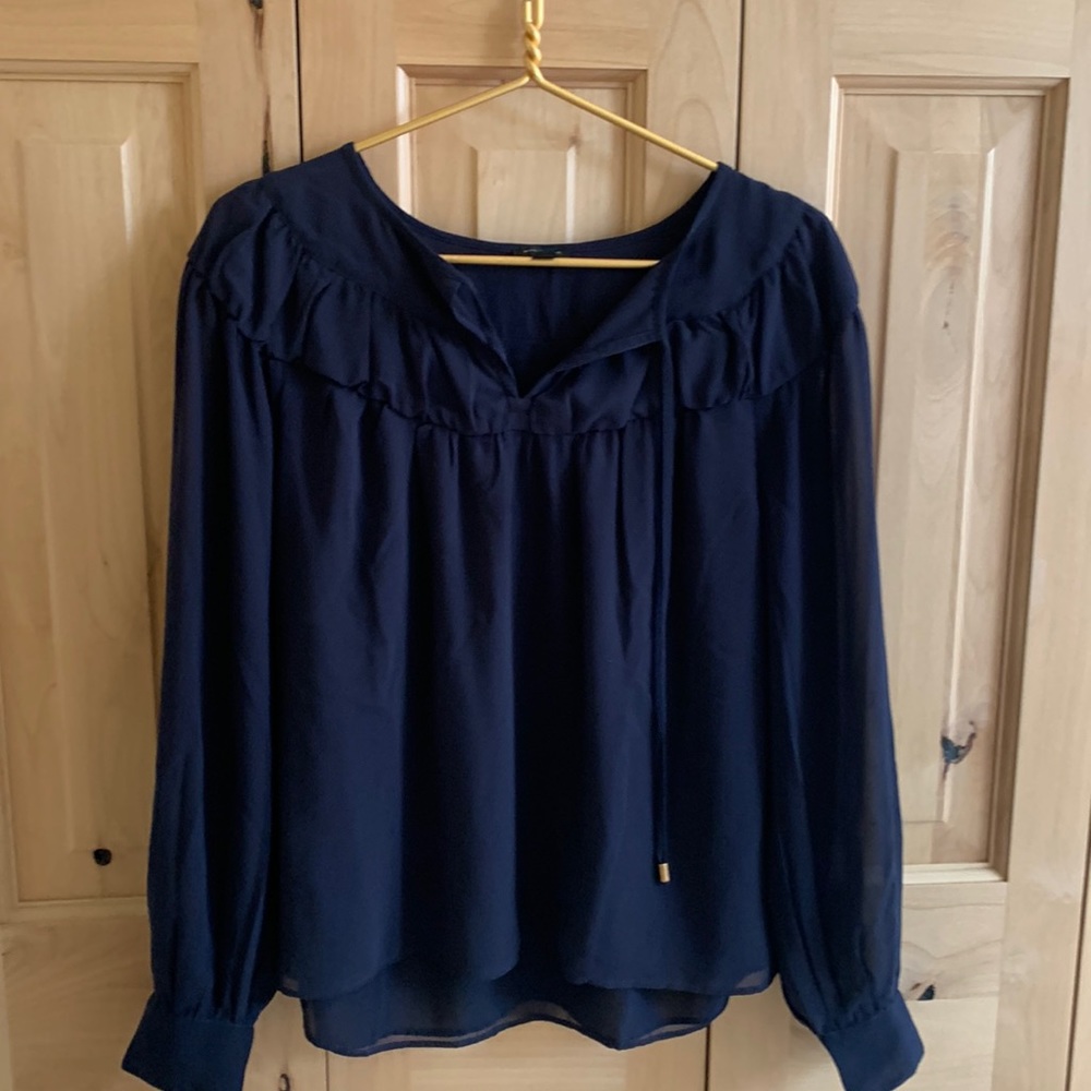 Ann Taylor Navy Blouse- like new!